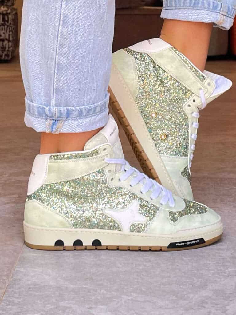 Baskets Ama Brand H.MAJ Verte à Paillettes pour femme - style et confort.