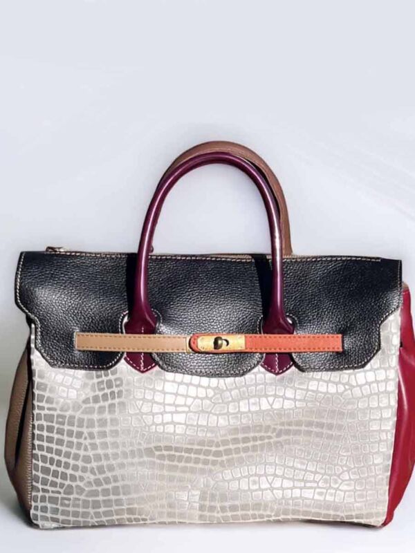 Grand Sac à main en Cuir Patchwork - Genuine Leather