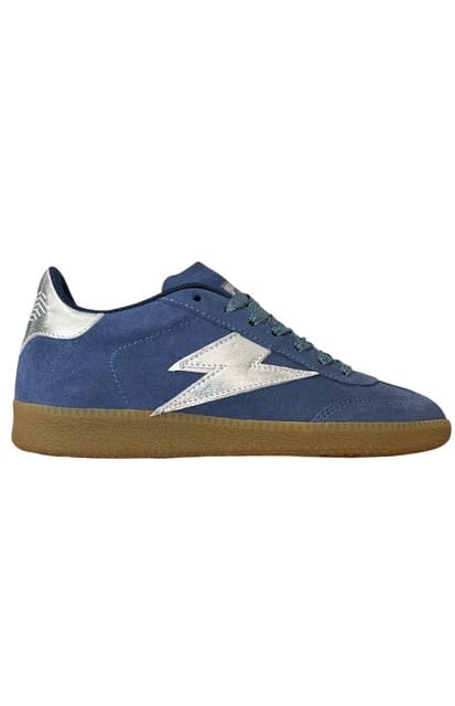 Basket Femme Semerdjian EMILY D297 SMR23 – Daim Bleu & Argent