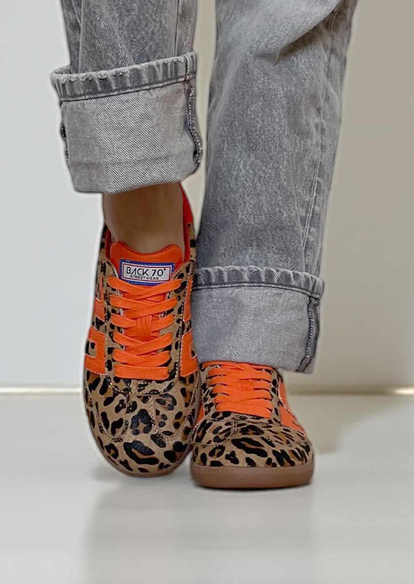Back70 Basket Femme Cloud Leopard Orange P31 Back70 Basket Femme Cloud Leopard Orange P31