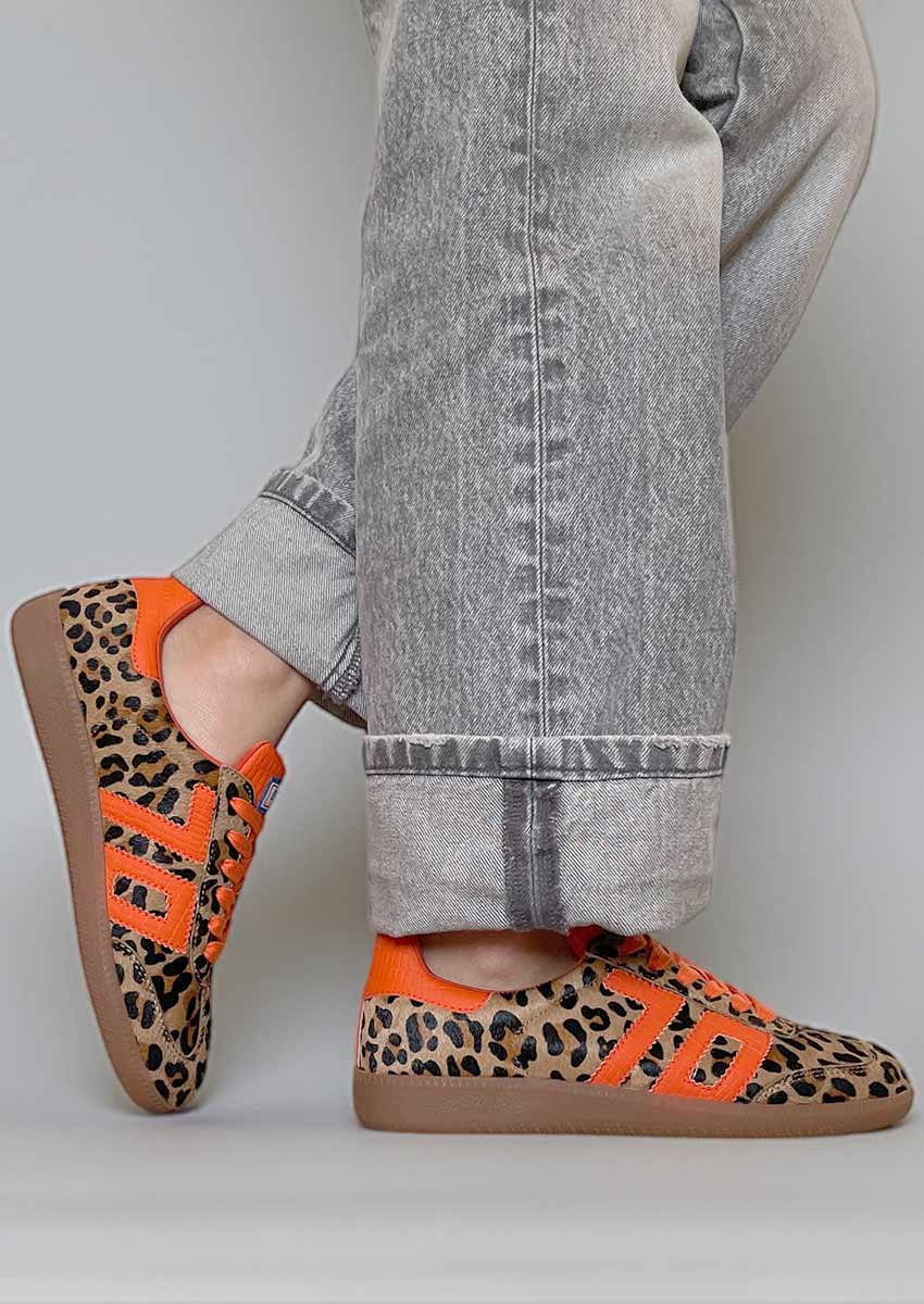 Back70 Basket Femme Cloud Leopard Orange P31 Back70 Basket Femme Cloud Leopard Orange P31, à porter avec un jean, style urbain chic