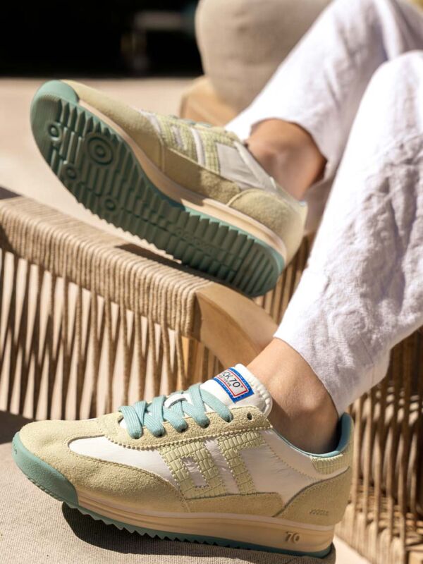 Back 70 Jogger Yellow - Sneakers rétro femme jaune mint vue semelle baskets vintage