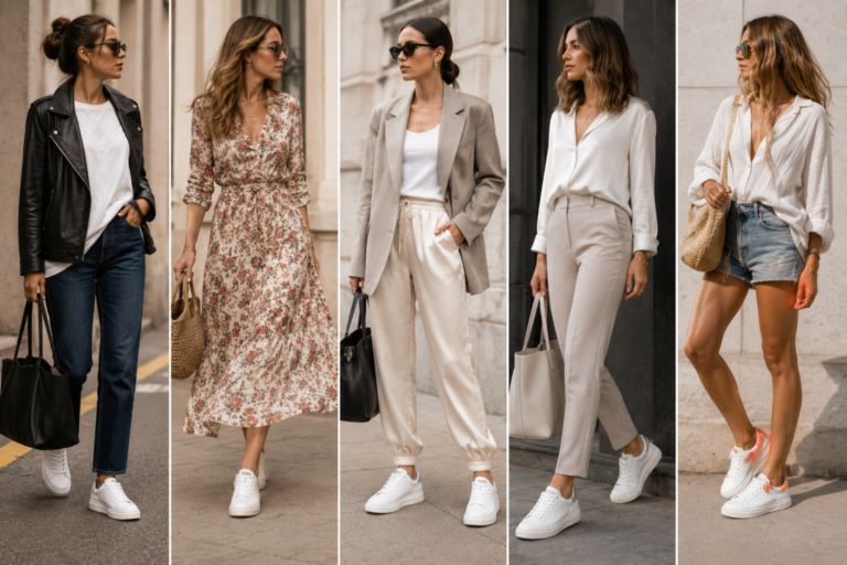 Comment porter des sneakers blanches femme : 5 looks qui marchent en 2026