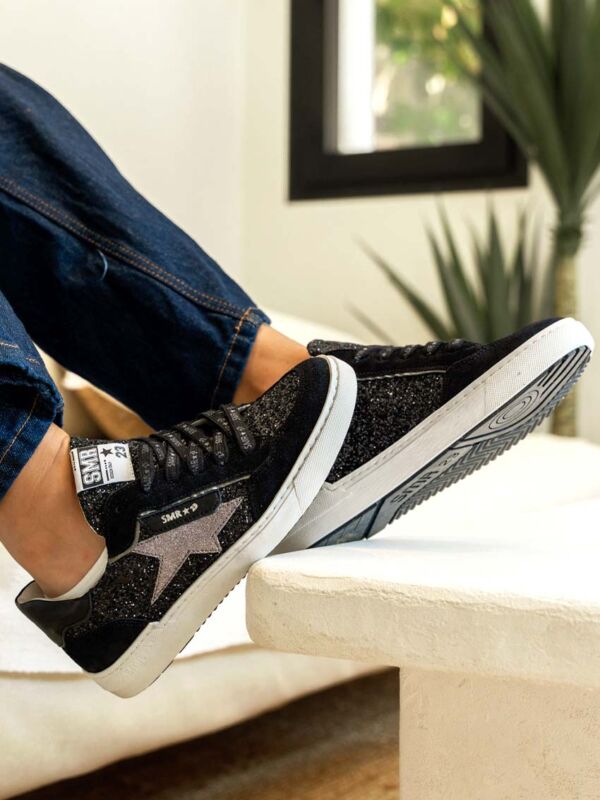 Baskets Semerdjian SMR23 ALE E449 - Noires à Paillettes - FW 2026