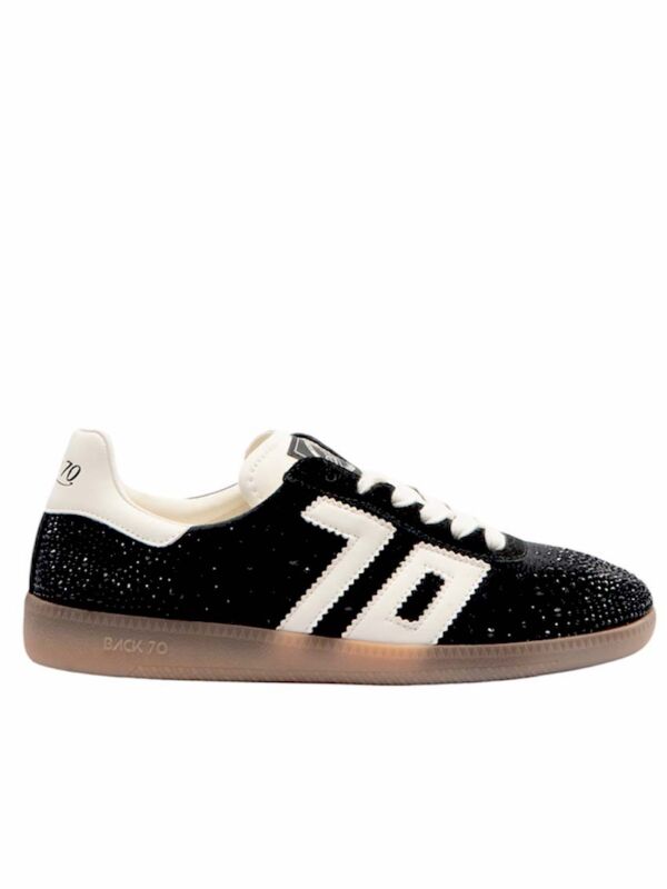 Back 70 Cloud Star 101 sneakers femme noire en velours à strass