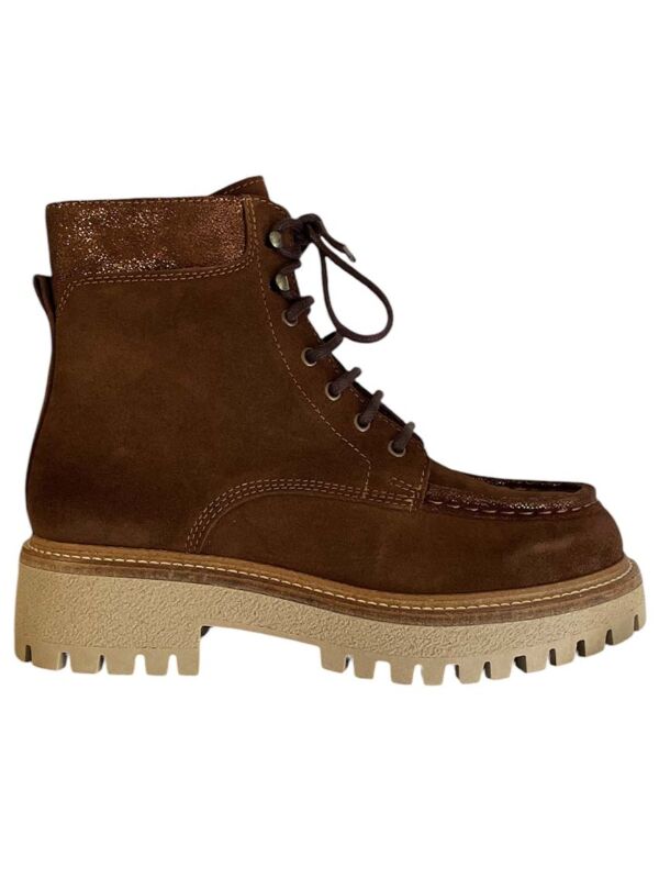 Minka Design Lisa Bottines Daim Marron Plateforme Hiver 2026 , plateforme 4cm, tige 14cm, style bohème tendance hiver 2026